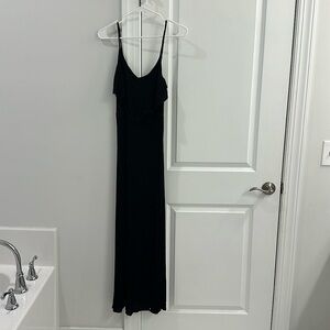 Ladies black maxi dress with slit